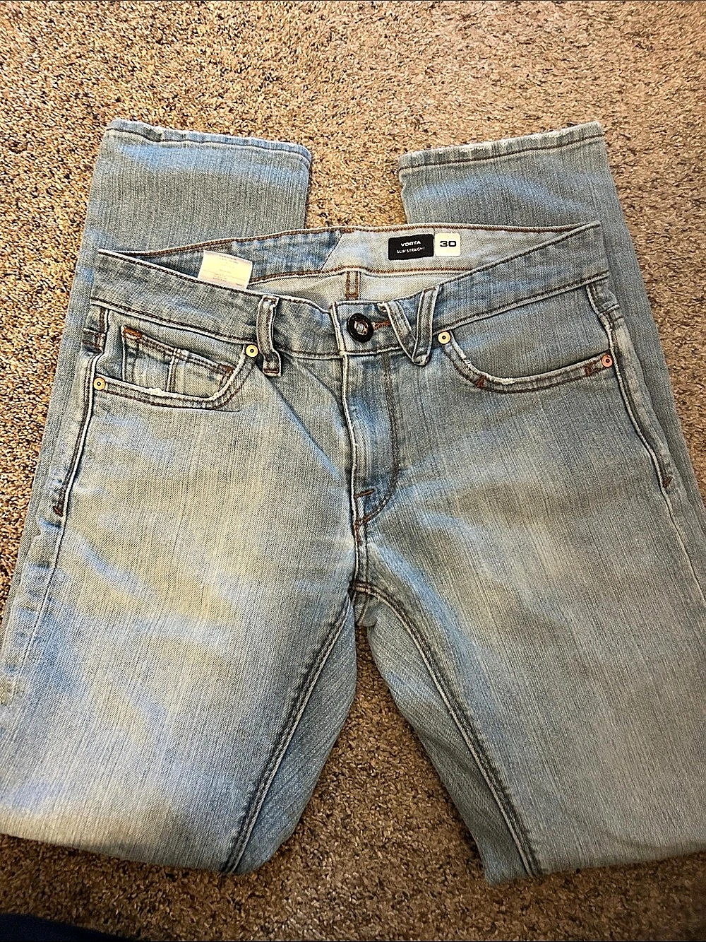 Volcom Vorta Slim Straight Jeans Men's Waist 30 Blue